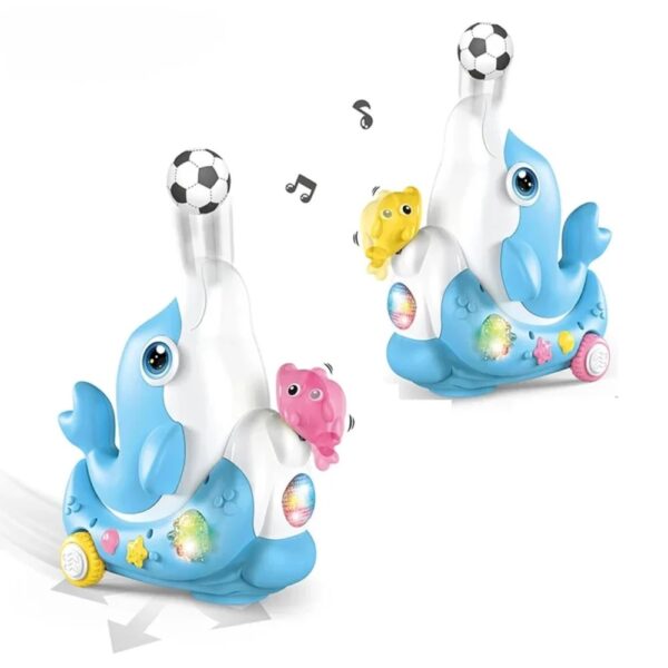 Dolphin Toy with Ball Blowing Function Bump and Go Music & Lighting Effects Dolphin Concert